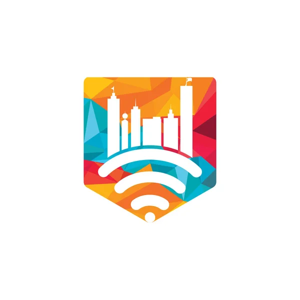 Smart City Tech Vector Logo Ontwerp Ontwerp Van Het Logo — Stockvector