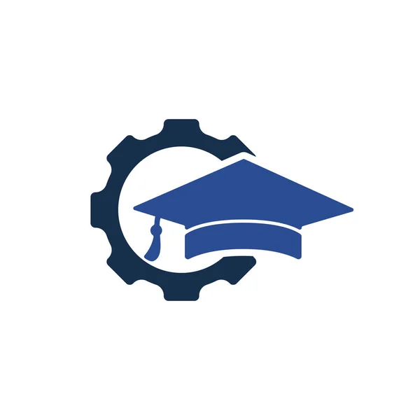 Industrial Engineering Education Vector Logo Design Student Gear Vector Logo — Stock Vector