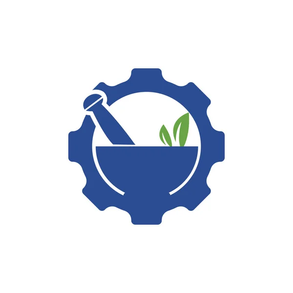 Conception Logo Vectoriel Pharmacie Engrenage Mécanicien Santé Logo Concept — Image vectorielle