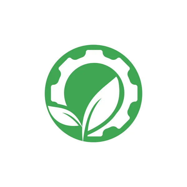 Projekt Logo Wektora Skrzyni Biegów Abstrakcyjna Koncepcja Tematu Ekologii Ekologicznej — Wektor stockowy