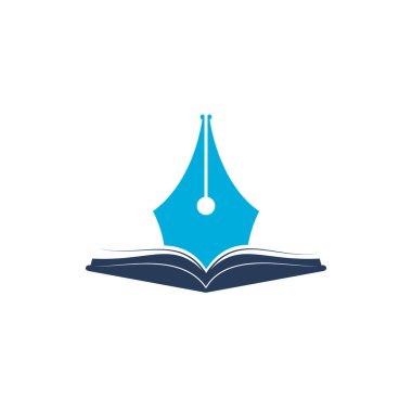 Kitap kalem vektör logosu tasarımı. Eğitim bölümü için logo tasarım vektörü.