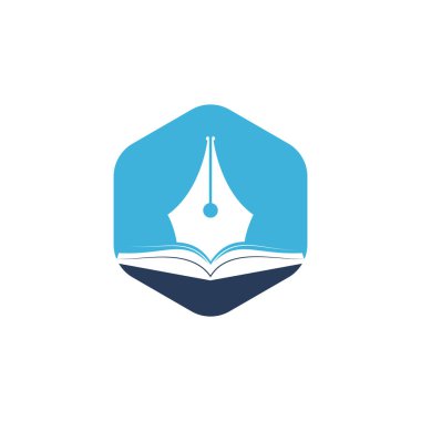Kitap kalem vektör logosu tasarımı. Eğitim bölümü için logo tasarım vektörü.