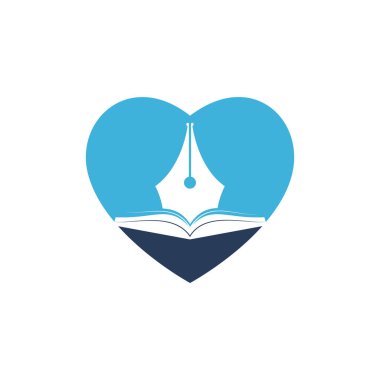 Kitap kalem vektör logosu tasarımı. Eğitim bölümü için logo tasarım vektörü.