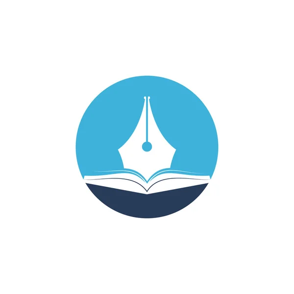 ペンベクトルのロゴデザインを予約 教育部門のためのロゴデザインベクトル — ストックベクタ