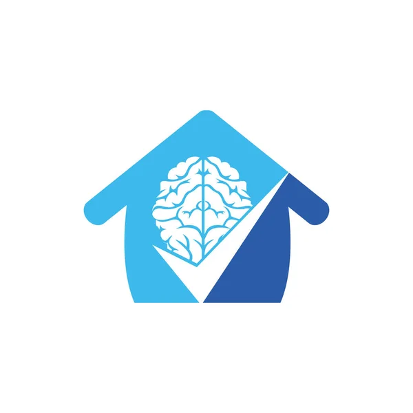 脳チェックベクトルロゴデザイン 脳とダニのアイコンのロゴ — ストックベクタ