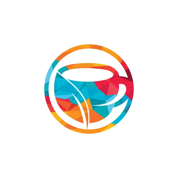 Diseño Del Logotipo Del Vector Orgánico Taza Hoja Para Plantilla — Vector de stock