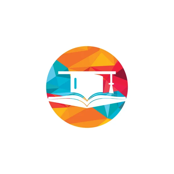 Graduiertenmütze Und Buchvektor Logo Vorlage Bildungslogo Konzept — Stockvektor