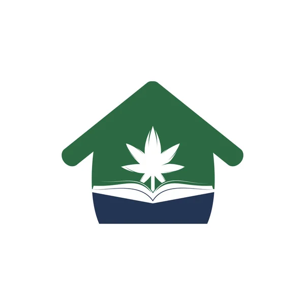 Plantilla Logotipo Libro Marihuana Adecuado Para Educación Médica — Vector de stock