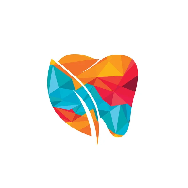 Φύση Οδοντικό Λογότυπο Πρότυπο Σχεδιασμό Λογότυπο Εικονιδίου Δοντιών Και Φύλλων — Διανυσματικό Αρχείο