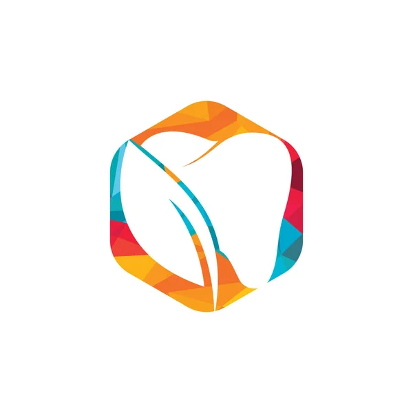 Φύση Οδοντικό Λογότυπο Πρότυπο Σχεδιασμό Λογότυπο Εικονιδίου Δοντιών Και Φύλλων — Διανυσματικό Αρχείο