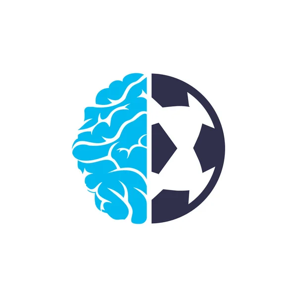 Conception Icône Logo Cerveau Football — Image vectorielle