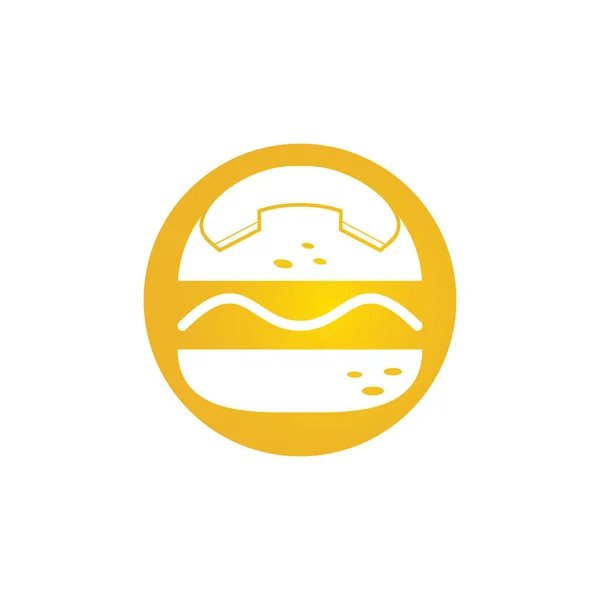 Diseño Logotipo Llamada Alimentos Concepto Logotipo Entrega Hamburguesa Hamburguesa Auricular — Vector de stock