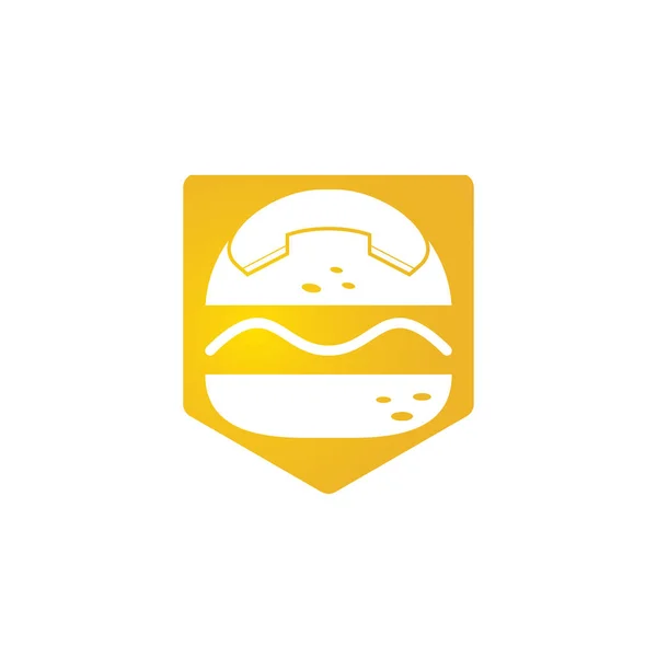 Дизайн Логотипа Пищевого Вызова Логотип Доставки Бургеров Иконка Гамбургера Телефона — стоковый вектор