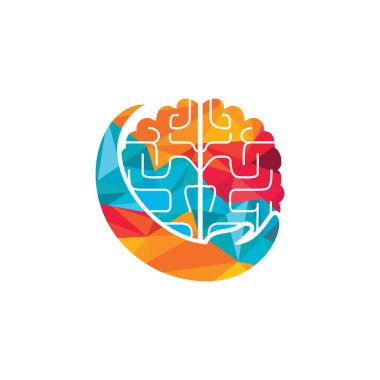 Beyin bakımı vektör logosu tasarımı. Akıllı bakım logosu tasarım kavramı.