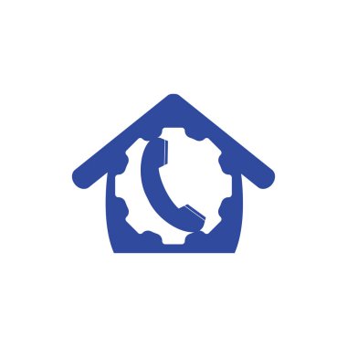 Gear Telefon Arama Logo Şablonu Tasarımı.