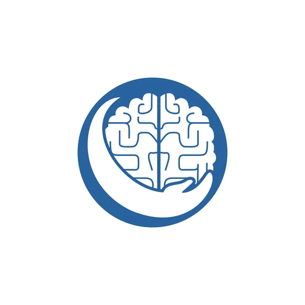 Design Logotipo Vetor Cuidados Cerebrais Conceito Design Logotipo Cuidados Inteligentes — Vetor de Stock