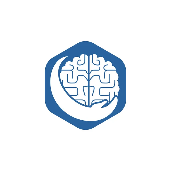 Design Logotipo Vetor Cuidados Cerebrais Conceito Design Logotipo Cuidados Inteligentes — Vetor de Stock