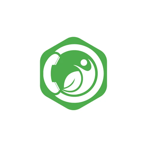 Saúde Chamada Vetor Logotipo Design Humano Folha Com Logotipo Ícone —  Vetores de Stock