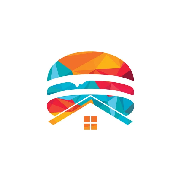 Burger Σπίτι Διάνυσμα Σχεδιασμό Λογότυπο Αμερικανικό Κλασικό Λογότυπο Burger House — Διανυσματικό Αρχείο