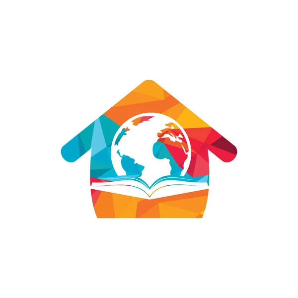 Book world vector logo template. Global book education design logo template.