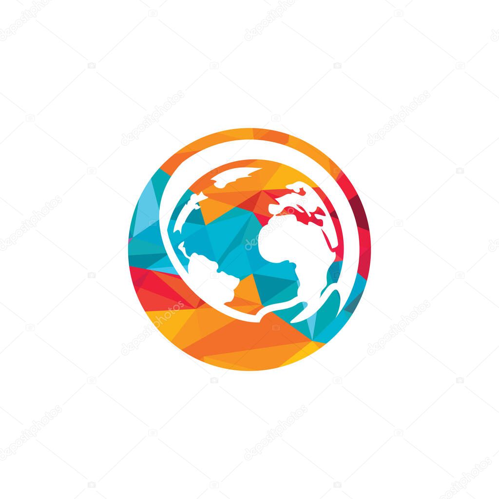 World hand logo. Save world logo design. Global care logo concept.