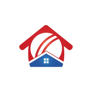Cricket ev vektör logosu tasarımı. Kriket logosu konsepti.