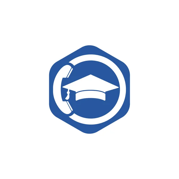 Educación Call Vector Logo Design Template Tapa Graduación Logotipo Del — Vector de stock