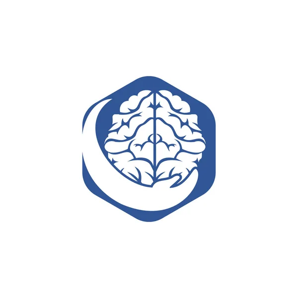Gehirnpflege Vektor Logo Design Smart Care Logo Design Konzept — Stockvektor