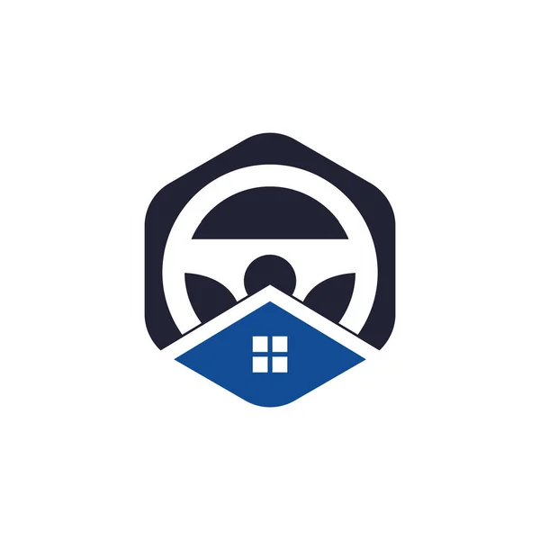Шаблон Дизайну Векторного Логотипу Домашнього Диска Рульове Колесо Символ Будинку — стоковий вектор