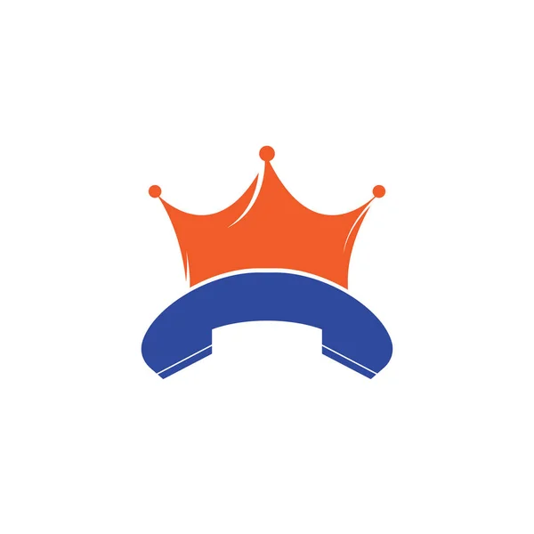 King Call Vector Logo Design 手机和王冠图标设计 — 图库矢量图片