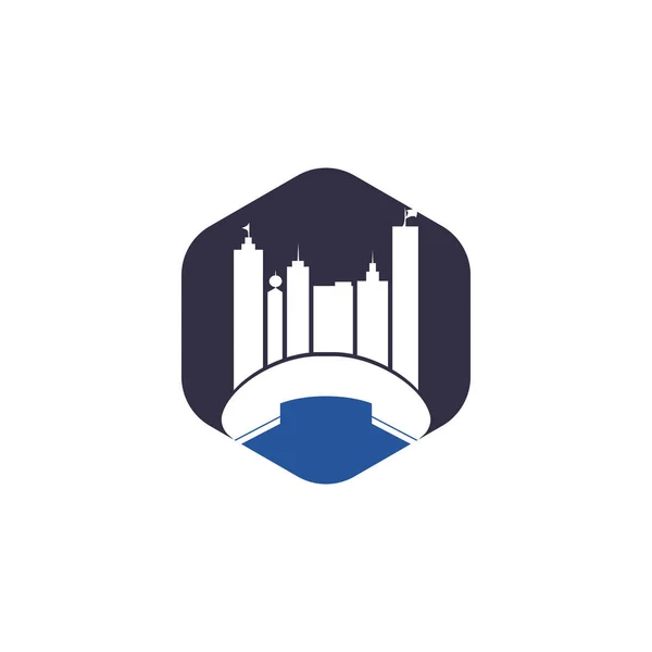 Wzór Logo Wektora City Call Telefon Miasto Logo Projekt Koncepcja — Wektor stockowy