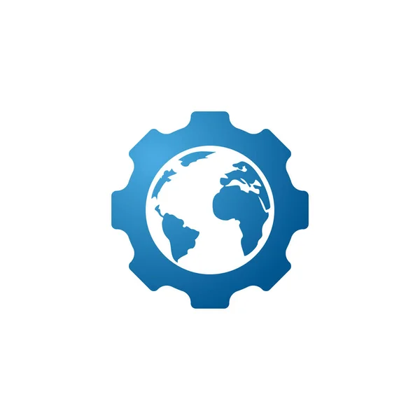 Gear Глобальный Векторный Дизайн Логотипа Элемент Дизайна Логотипа Планеты Передач — стоковый вектор