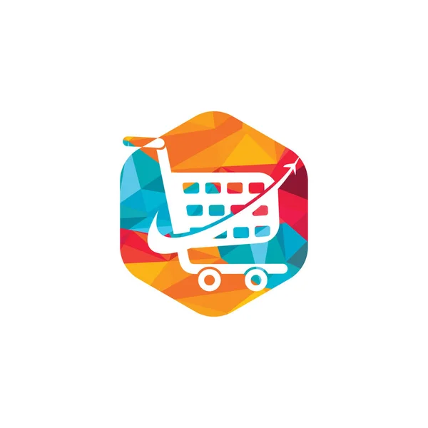 Travel Cart Vector Logo Design Travel Shop Logo Design Template — Stock Vector