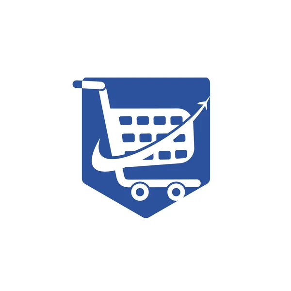Travel Cart Vector Logo Design Travel Shop Logo Design Template — Stock Vector