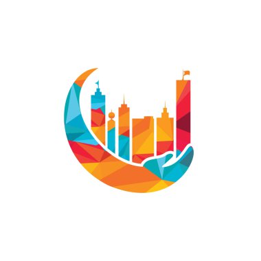 Şehir bakım vektör logosu tasarımı. Tower Care logo şablonu.