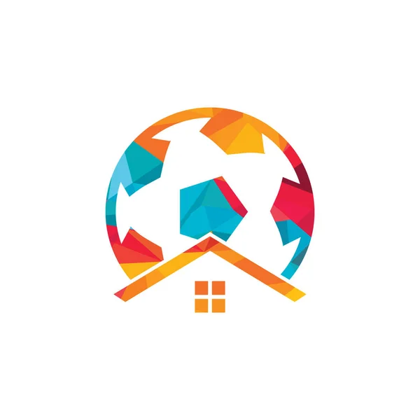 Conception Logo Vectoriel Maison Football Soccer Place Logo Concept — Image vectorielle