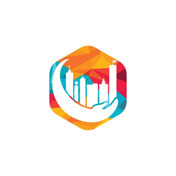 City Care Vector Logo Ontwerp Template Van Het Tower Care — Stockvector
