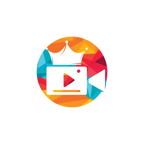 King Video Vector Logo Design Template Vector Diseño Logotipo Película — Vector de stock