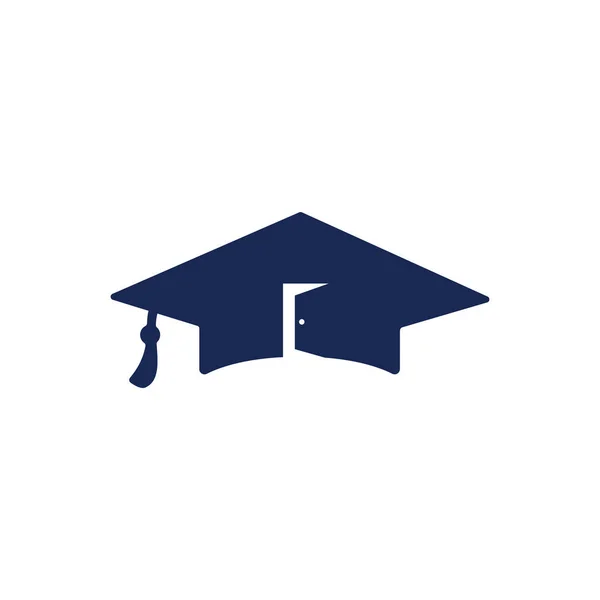 教育学校矢量标志设计 毕业帽和房间图标设计 — 图库矢量图片