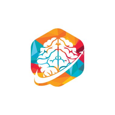 Akıllı seyahat vektör logosu tasarımı. Beyin yolculuğu simgesi tasarımı.