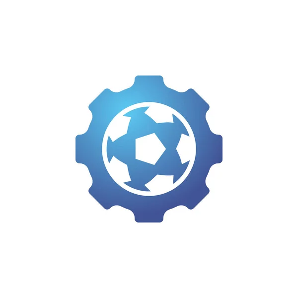 足球齿轮矢量标志设计模板 独特的足球和工业标志设计模板 — 图库矢量图片