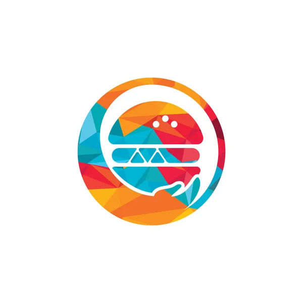 Дизайн Векторного Логотипа Burger Care Векторный Бургер Комбинация Логотипа — стоковый вектор