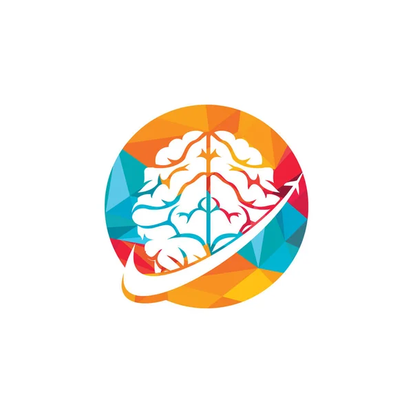 Умный Дизайн Логотипа Вектора Путешествий Дизайн Логотипа Brain Travel — стоковый вектор
