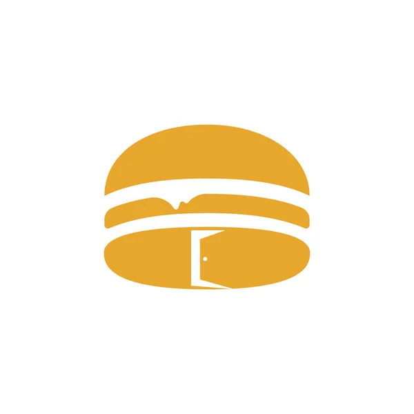 Burger Och Entré Dörr Ikon Logotyp Koncept För Utformning Logotyp — Stock vektor