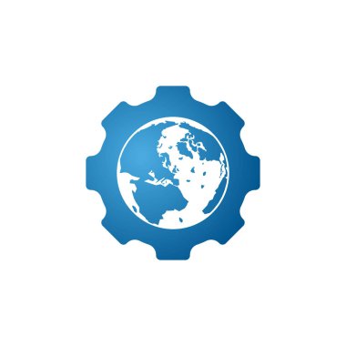 Vites küresel vektör logosu tasarımı. Gezegen simgesi logo tasarım elementi.