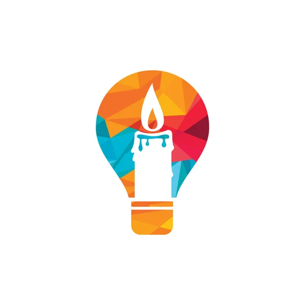 Kaarslicht Vector Logo Ontwerp Kaarslamp Logo Design Sjabloon Lamp — Stockvector
