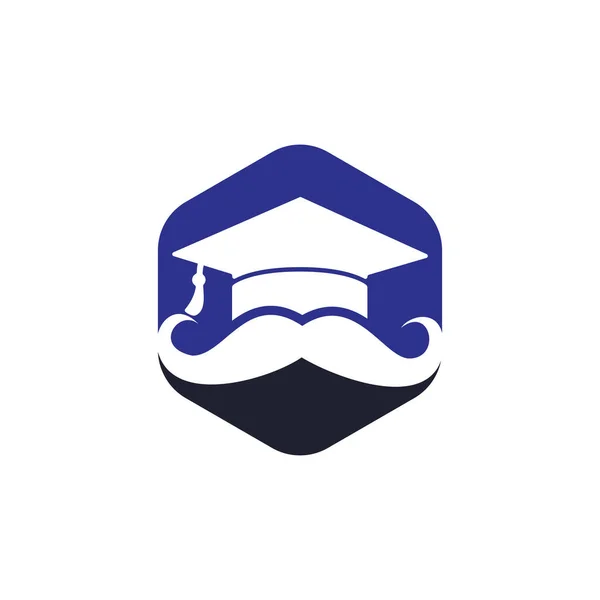 Plantilla Diseño Logotipo Educación Fuerte Graduación Sombrero Con Diseño Icono — Vector de stock