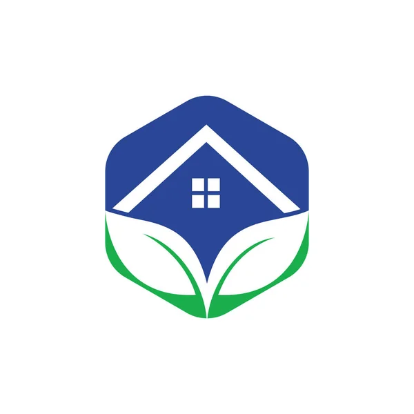 Projeto Verde Logotipo Casa Eco Modelo Design Logotipo Conceito Casa — Vetor de Stock