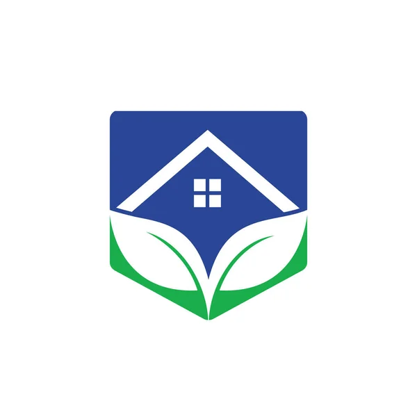 Diseño Logotipo Verde Eco Home Plantilla Diseño Logotipo Concepto Casa — Vector de stock