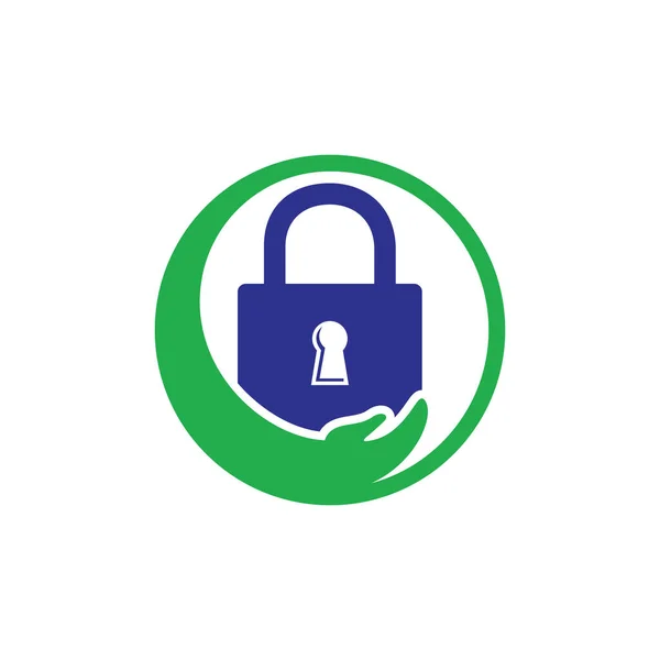 Veiligheid Zorg Vector Logo Ontwerp Sjabloon Vector Illustratie Van Hand — Stockvector